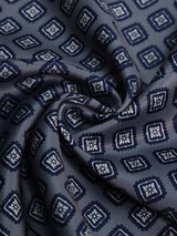 Grey & Blue Geometric Pocket Square - TOSSIDO