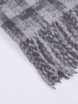 Grey Check Woolen Muffler - TOSSIDO