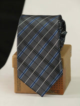Grey Check Woven Necktie - TOSSIDO