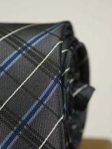 Grey Check Woven Necktie - TOSSIDO
