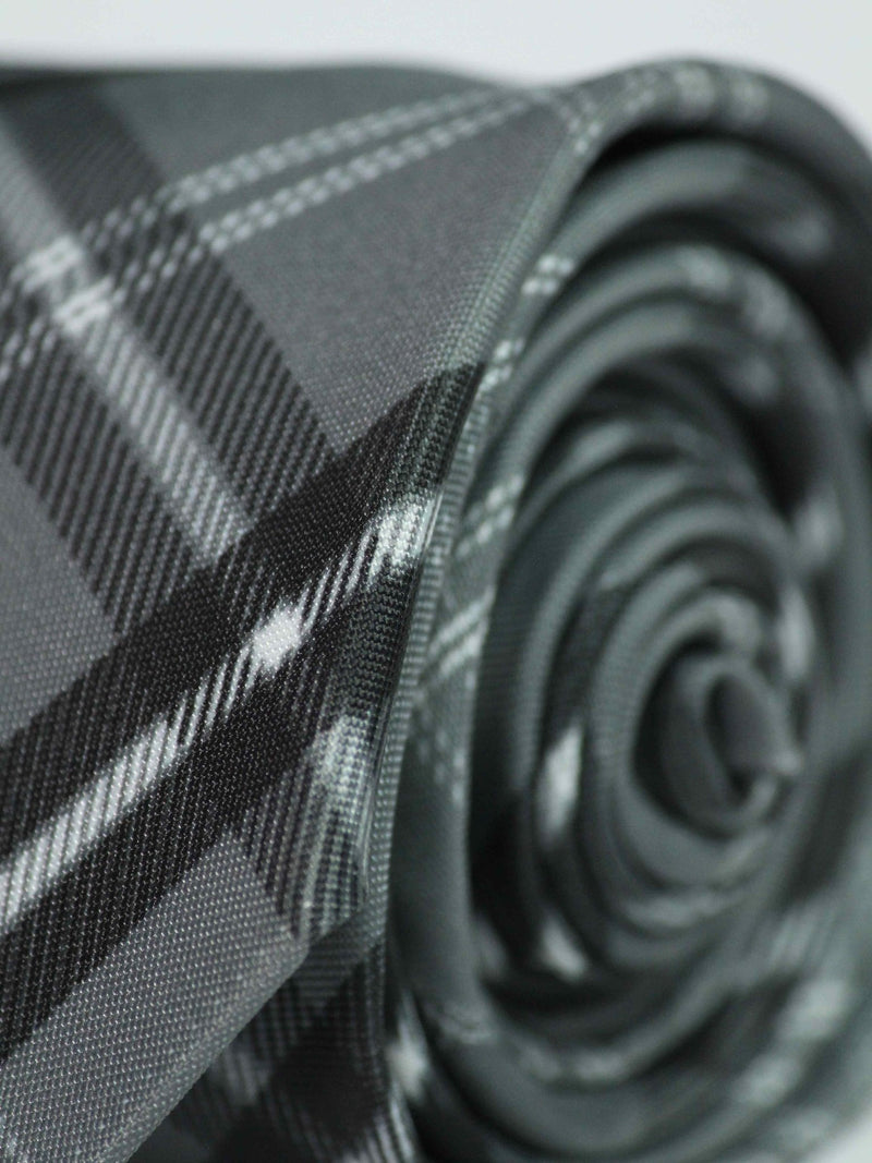 Grey Check Woven Necktie - TOSSIDO