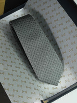Grey Check Woven Silk Necktie - TOSSIDO