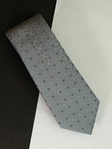 Grey Check Woven Silk Necktie - TOSSIDO