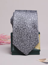 Grey Floral Necktie