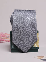 Grey Floral Necktie - TOSSIDO
