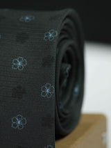 Grey Floral Necktie - TOSSIDO