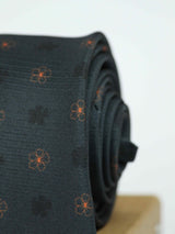 Grey Floral Necktie - TOSSIDO