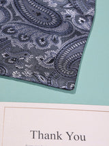 Grey Floral Paisley Woven Cravat & Pocket Square Set - TOSSIDO