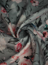 Grey Floral Pocket Square - TOSSIDO