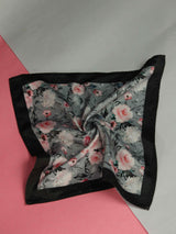 Grey Floral Pocket Square - TOSSIDO