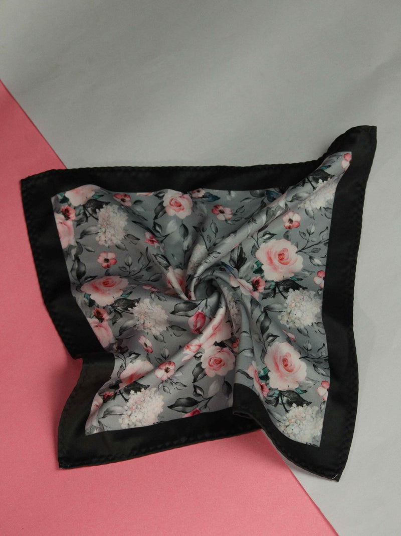 Grey Floral Pocket Square - TOSSIDO