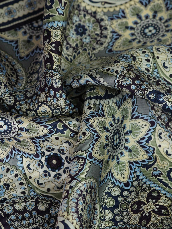 Grey Floral Silk Pocket Square - TOSSIDO