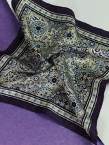 Grey Floral Silk Pocket Square - TOSSIDO