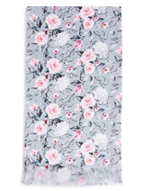 Grey Floral Stole & Pocket Square Set - TOSSIDO