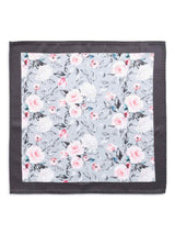 Grey Floral Stole & Pocket Square Set - TOSSIDO