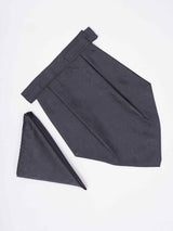 Grey Floral Woven Cravat & Pocket Square Set - TOSSIDO