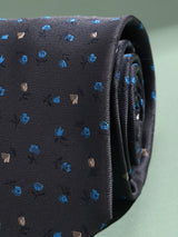 Grey Floral Woven Necktie - TOSSIDO
