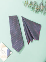 Grey Geometric Necktie & Pocket Square Giftset