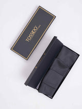 Grey Geometric Woven Cravat & Pocket Square Set - TOSSIDO
