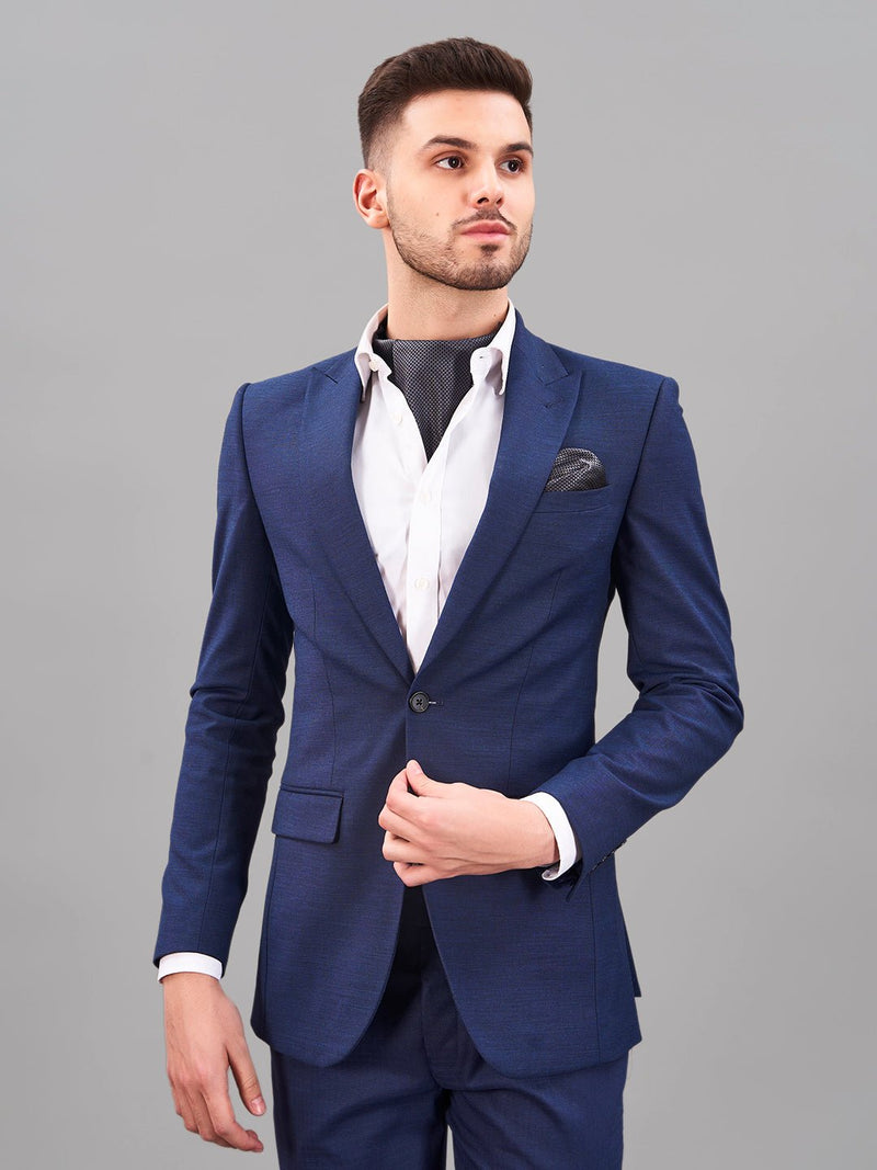 Grey Geometric Woven Cravat & Pocket Square Set - TOSSIDO