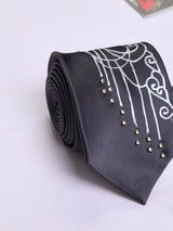 Grey Hand - Painted Woven Necktie - TOSSIDO