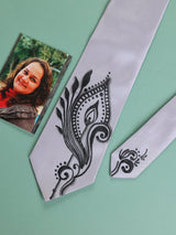 Grey Hand - Painted Woven Necktie - TOSSIDO