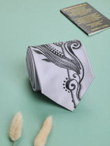 Grey Hand - Painted Woven Necktie - TOSSIDO