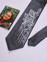 Grey Hand - Painted Woven Necktie - TOSSIDO