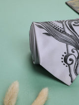 Grey Hand - Painted Woven Necktie - TOSSIDO