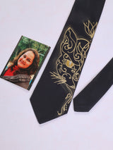 Grey Hand - Painted Woven Necktie - Cat - TOSSIDO
