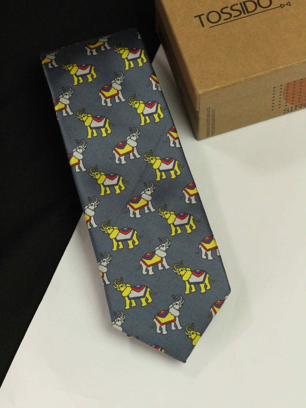 Grey Jumbo Necktie - TOSSIDO