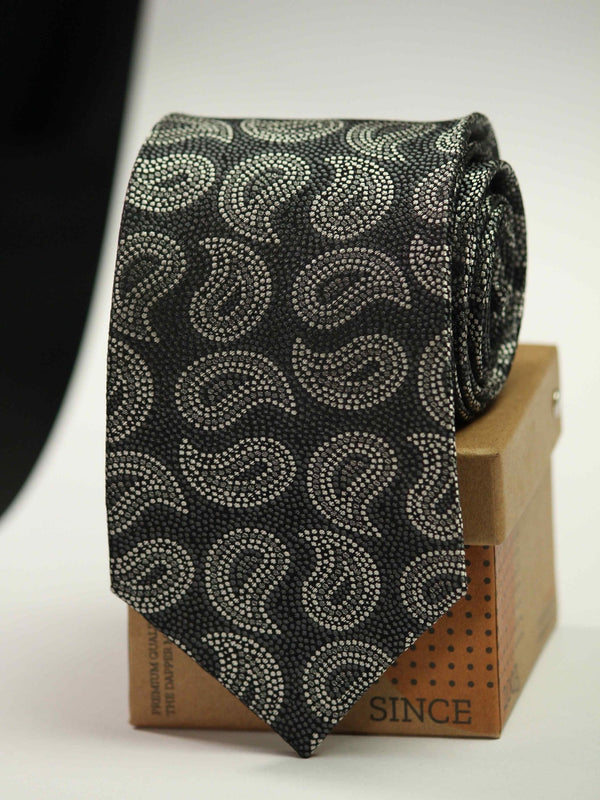 Grey Paisley Silk Necktie - TOSSIDO