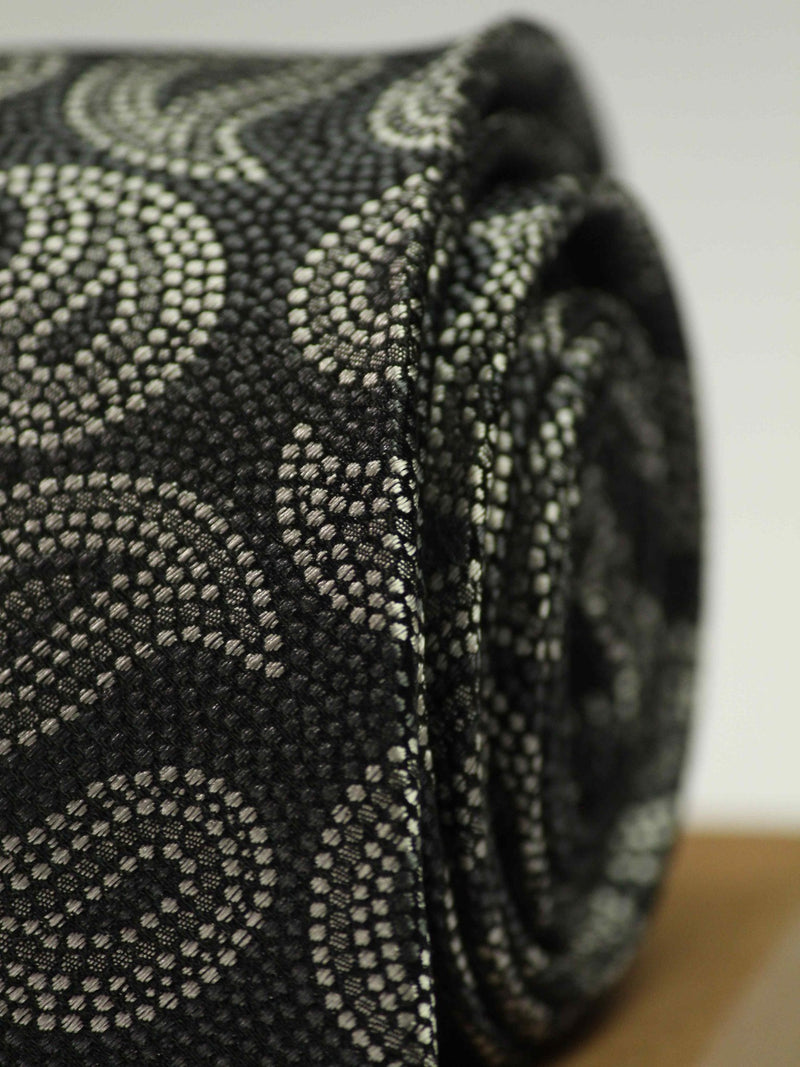 Grey Paisley Silk Necktie - TOSSIDO
