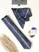 Grey Panel Necktie Gift - set - TOSSIDO