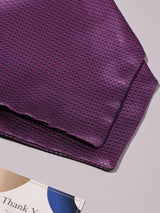 Grey & Pink Dot Woven Ascot & Pocket Square - TOSSIDO