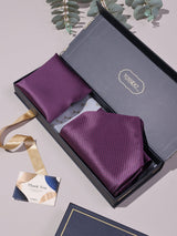 Grey & Pink Dot Woven Ascot & Pocket Square - TOSSIDO