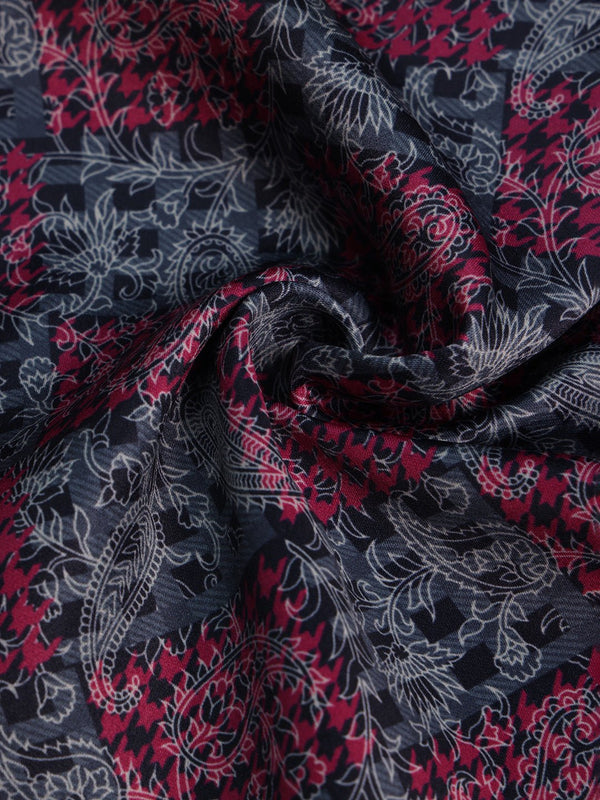 Grey & Pink Paisley Pocket Square - TOSSIDO