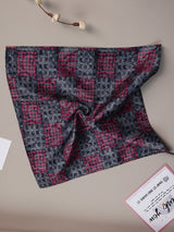 Grey & Pink Paisley Pocket Square - TOSSIDO