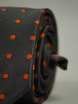 Grey Polka Skinny Necktie - TOSSIDO