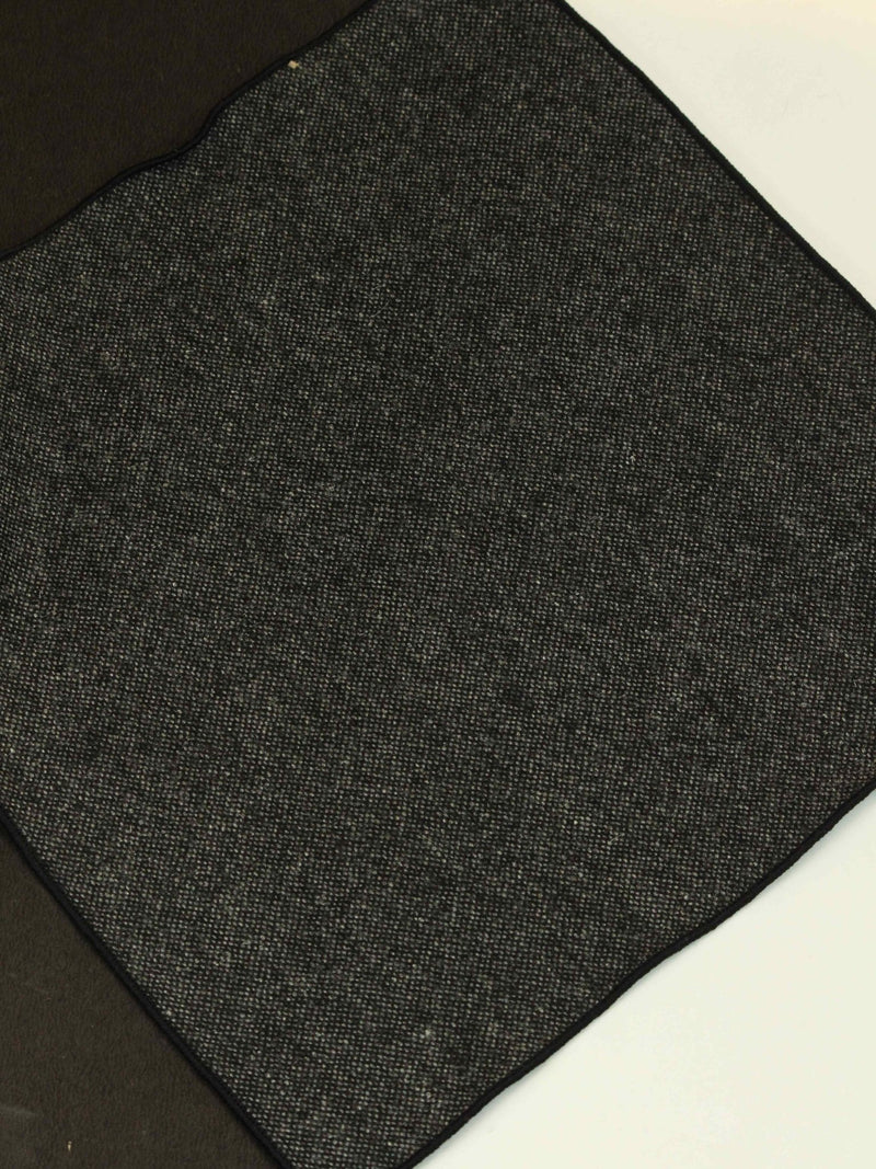 Grey Solid Wool Pocket Square - TOSSIDO