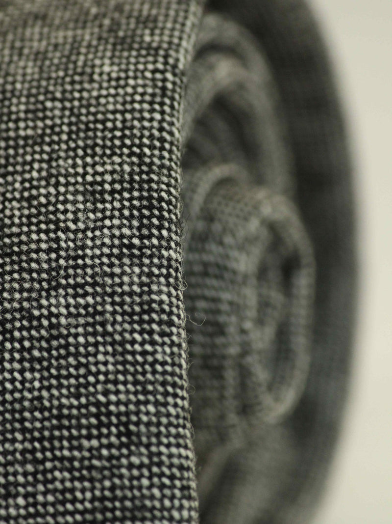 Grey Solid Wool Skinny Necktie - TOSSIDO