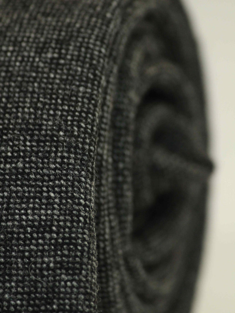 Grey Solid Wool Skinny Necktie - TOSSIDO