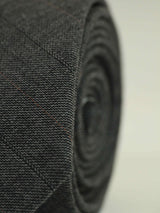 Grey Stripe Wool Skinny Necktie - TOSSIDO
