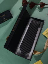Grey Stripe Woven Necktie - TOSSIDO