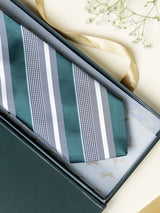 Grey Stripes Broad + Long Necktie - TOSSIDO