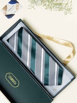 Grey Stripes Broad + Long Necktie - TOSSIDO