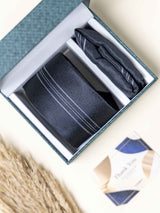 Grey Stripes Necktie Gift - set - TOSSIDO