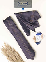 Grey Stripes Necktie Gift - set - TOSSIDO