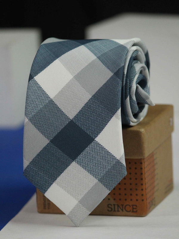 Grey & White Necktie - TOSSIDO