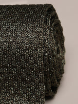 Gunmetal Grey Solid Silk Knitted Necktie - TOSSIDO